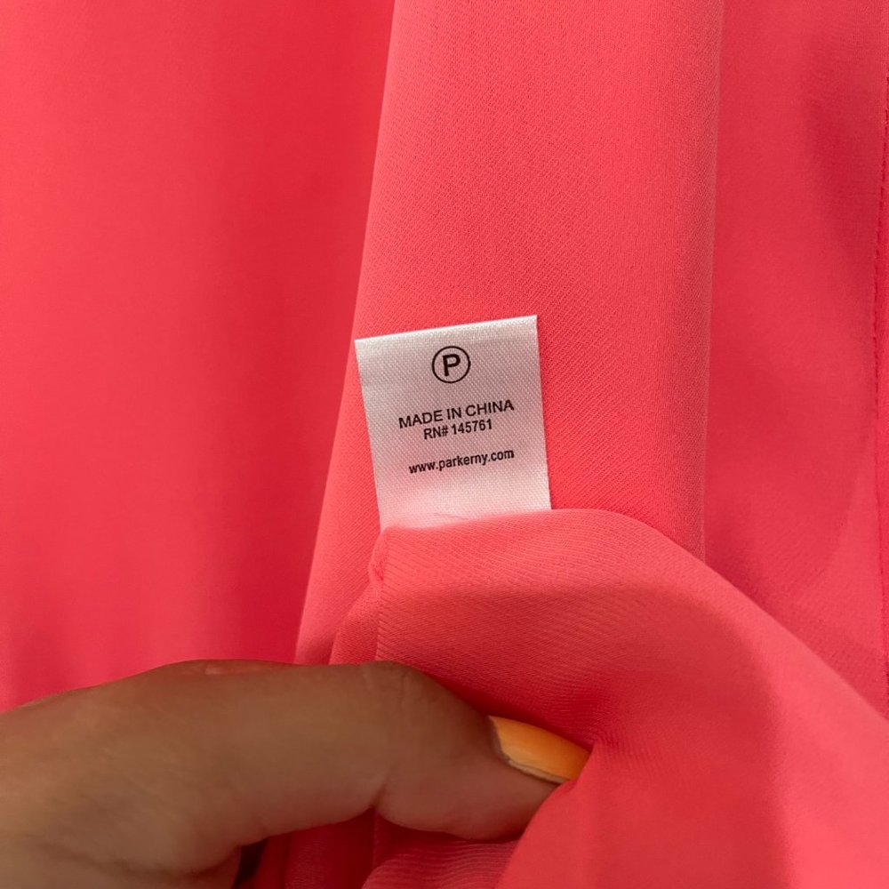 Parker Solid Ruffle Cold Shoulder Slip Dress V Ne… - image 5